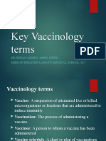 Key Vaccinology Terms: DR Hodan Ahmed, MBBS, Mmed, Depr of Pediatrics, Amoud Medical School, Au