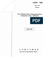 Two-Phase Flow Characteristics Analysis Code: MINCS: JAERI 1326