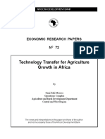 Technology Transfer For Agriculture Growth in Africa: Economic Research Papers N 72