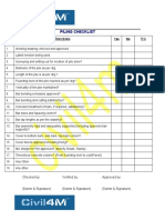 Piling Checklist: S.No - Description Yes No N/A