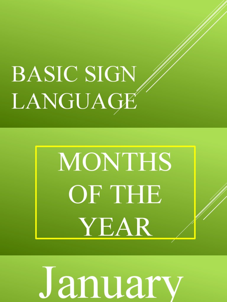 Sign Months of The Year | PDF