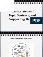 Discussion - Thesis Statement Topic, Sentences, & Supporting Details