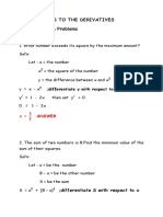Applications To The Derivatives Maxima-Minima Problems: Differentiate y With Respect To X 0