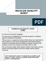Curriculum Quality Audit