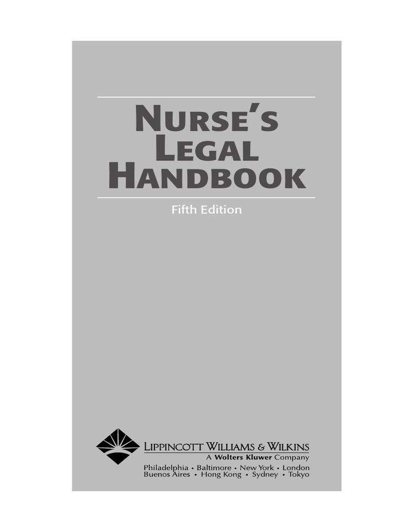 Nurse's Legal Handbook [洋書] Nurse's Legal Handbook (PDFDrive) | PDF | Nursing | Medical