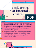 Consideratio N of Internal Control: Presented By: Hannah Binas Christine Mae Felix