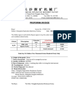 Changsha Exploration Machinery Factory: Proforma Invoice