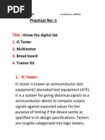 Practical No:-1: Know The Digital Lab IC Tester Multimeter Bread Board Trainer Kit