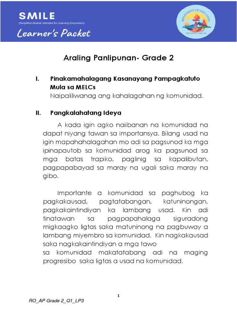 AP2 Learner - S Packet-Q1-Wk 3 | PDF