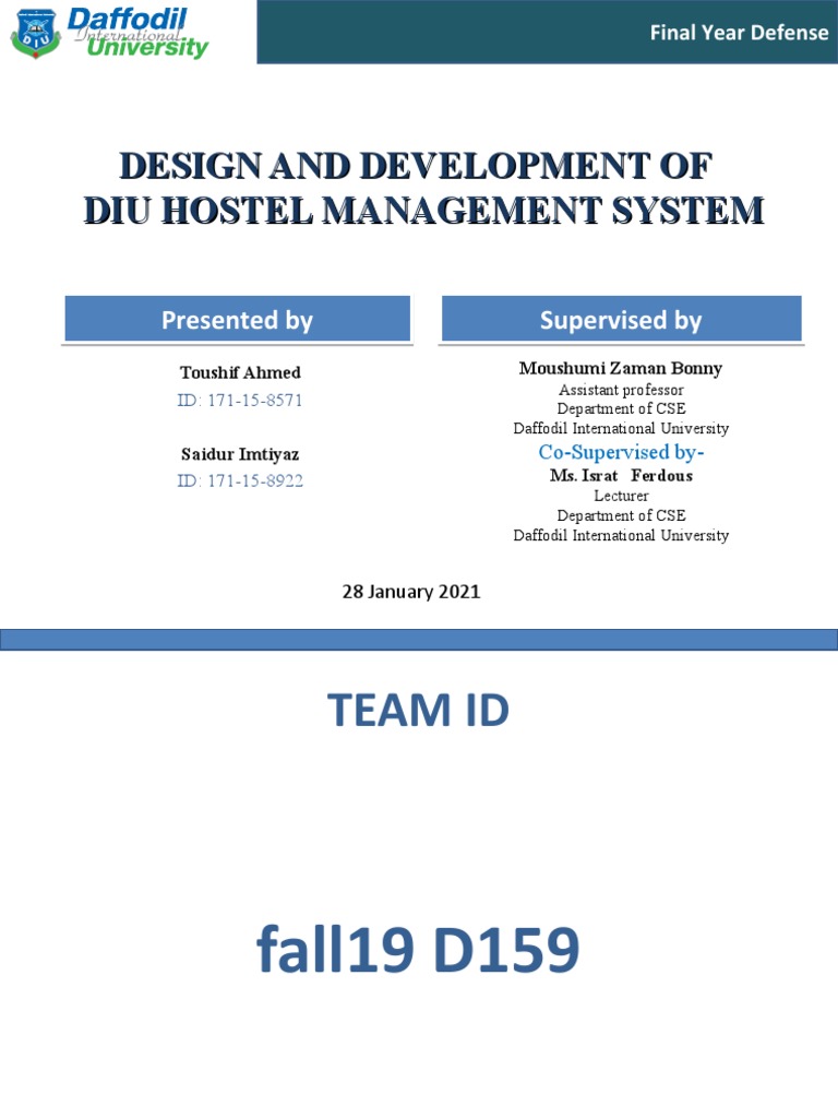 DIU Hostel Management System Design | PDF | Implementation | Business ...