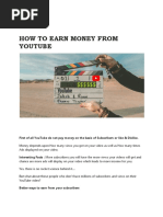 How To Earn Money From Youtube