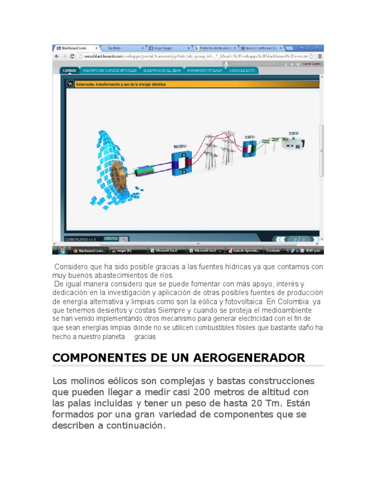 Componentes de un Aerogenerador Eólico | PDF | Turbina eólica | Energía ...