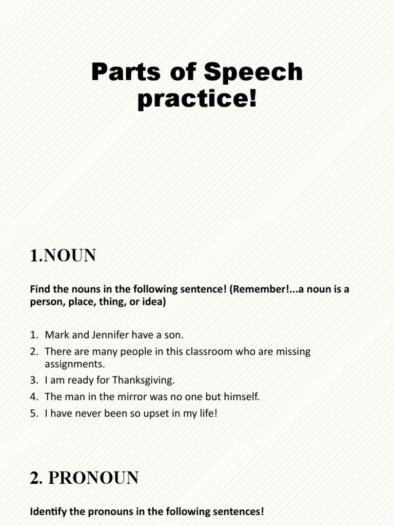 1.2 Parts of Speech Practice! | PDF | Part Of Speech | Adverb