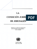 La Condición Jurídica de Jerusalén