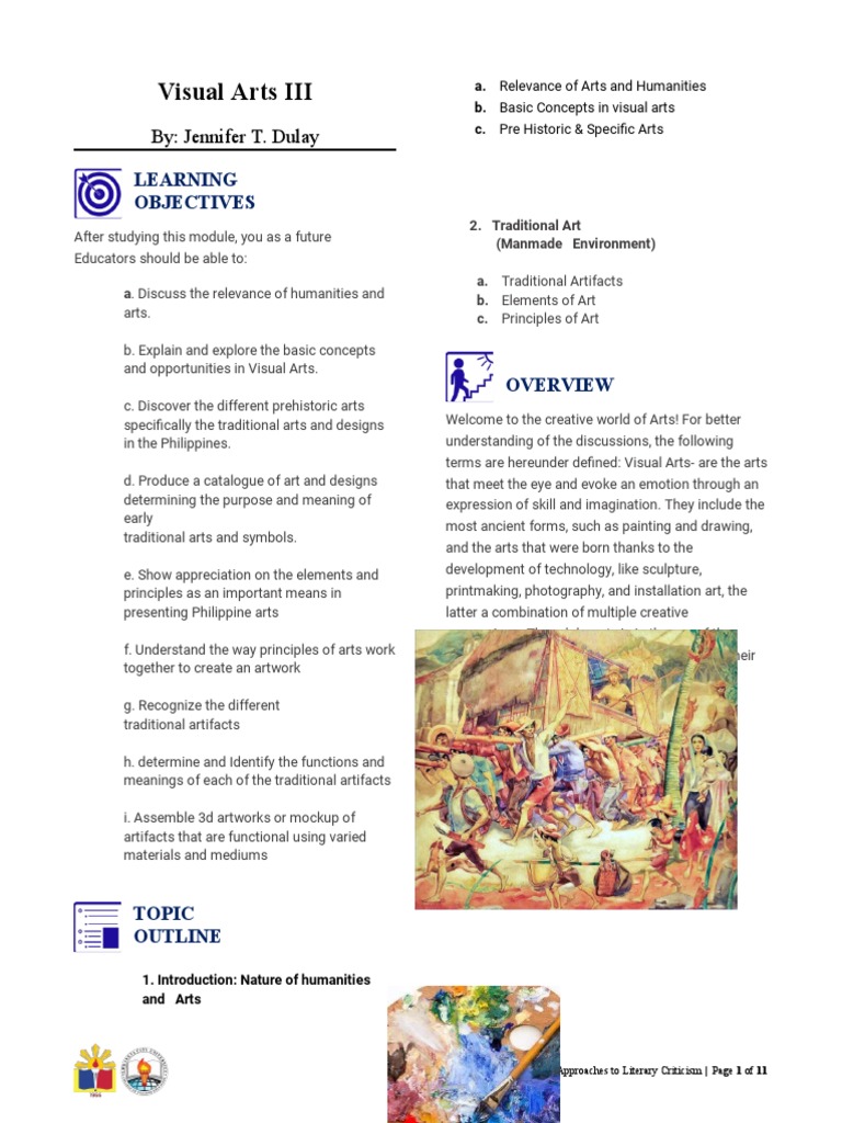 Visual Arts Module: Elements & Traditions | PDF | Composition (Visual ...