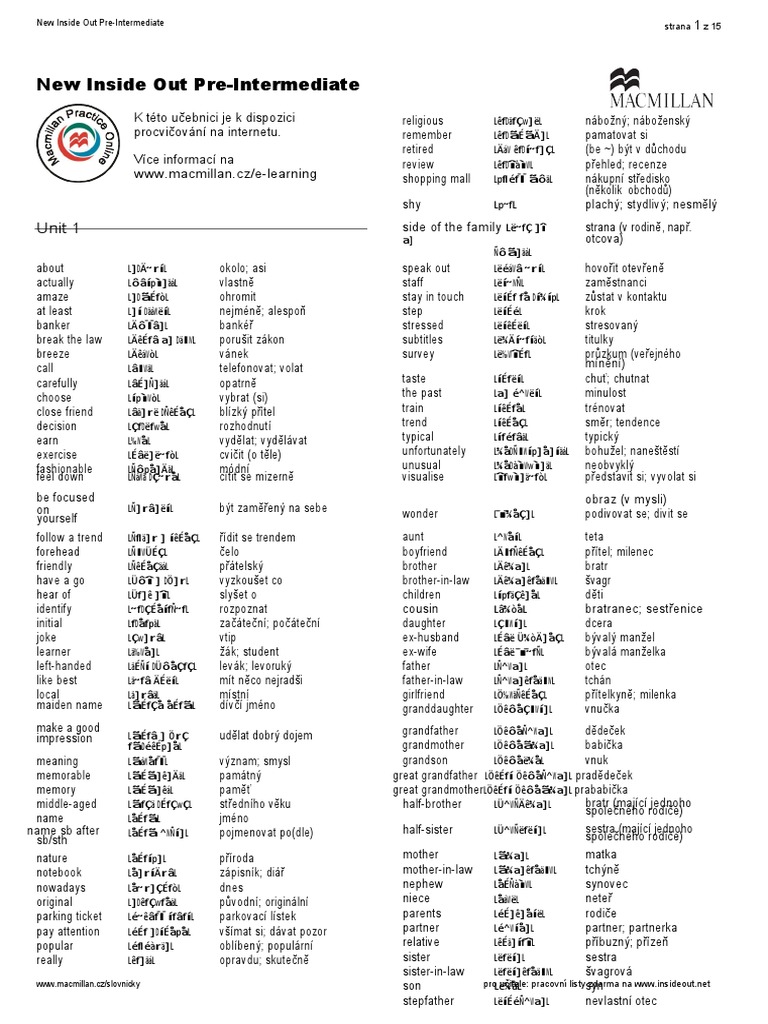 New Inside Out Pre Intermediate | PDF