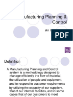 Manufacturing Planning & Control: An Introduction