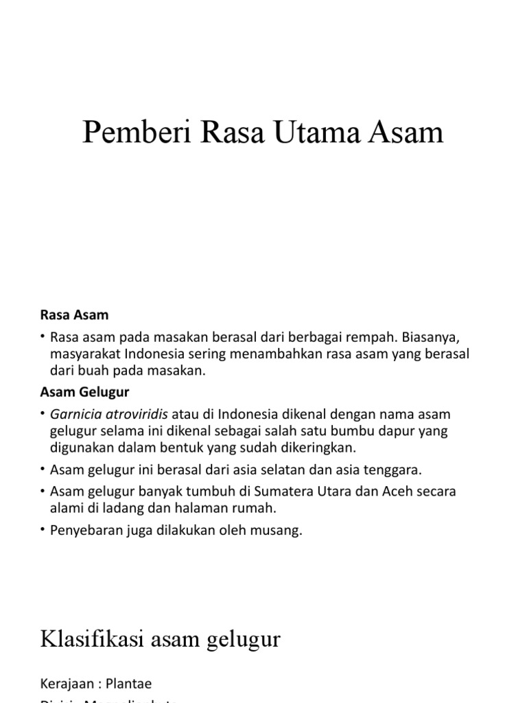 Pemberi Rasa Asam: Asam Gelugur | PDF