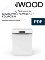 KENWOOD 60cm Dishwasher - Silver KDW60S16 Manual