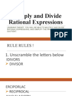 Multiplying and Dividing Rational Expressions