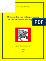 Drugas Criteria For The Interpretation of Thracian Inscriptions
