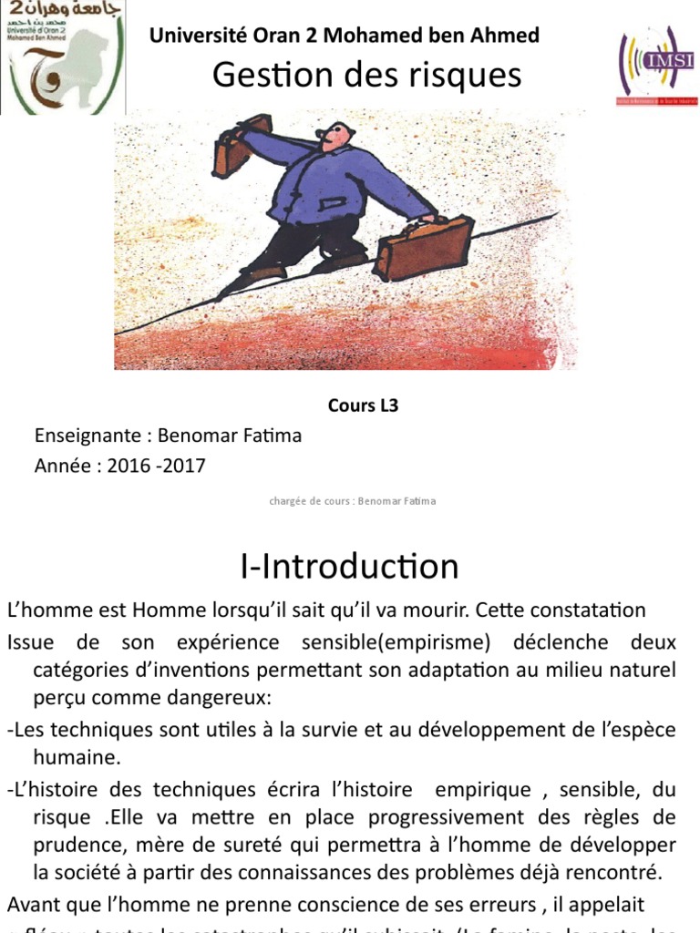 L3 Hsi M.benamor - Gestion Des Risques (COURS L3) - Copie | Télécharger ...