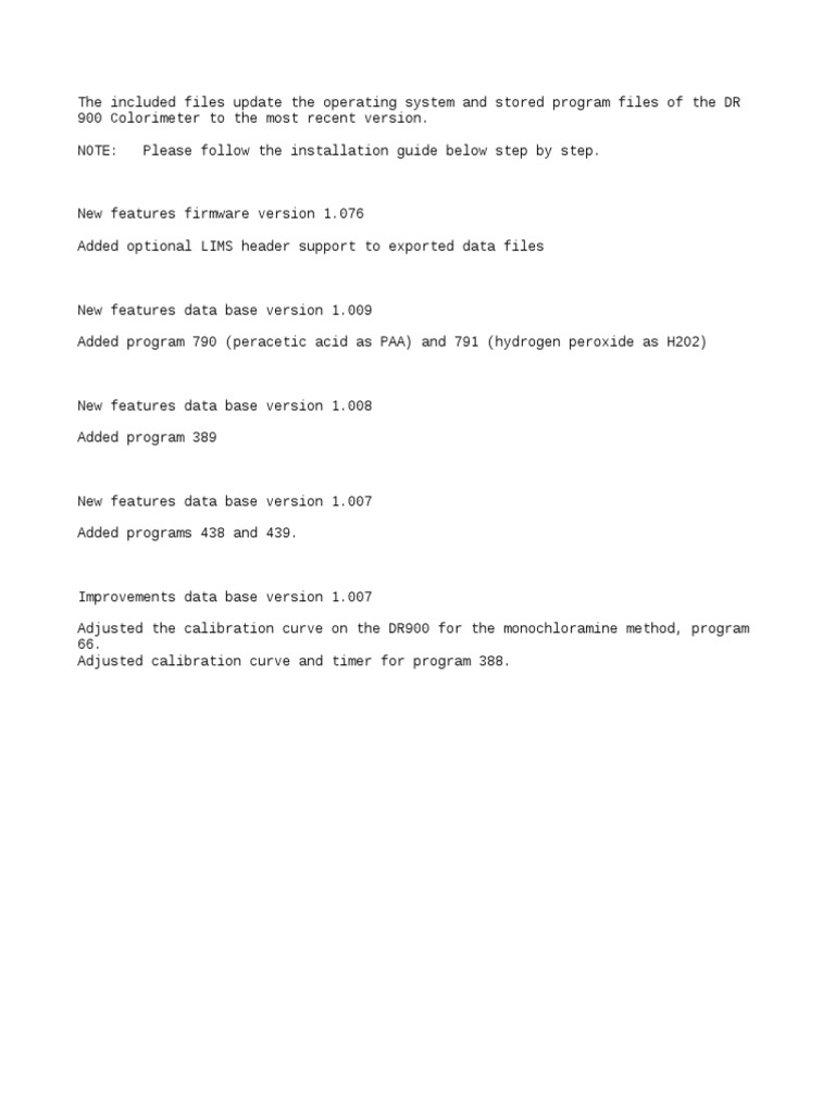 Readme Dr900 Version 1.009 | PDF | Science & Mathematics | Computers