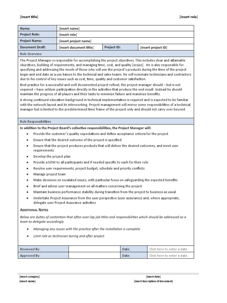 Project Manager Role Master | PDF | Project Management | Economies