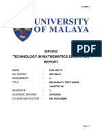 (Report) Reliability Test Using Anates V4' - Sip2002 Technology in Mathematics Education (Universiti Malaya)