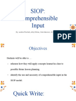 Siop Comprehsenible Input