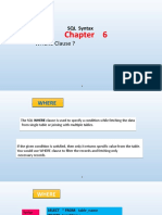 WHERE Clause ?: SQL Syntax