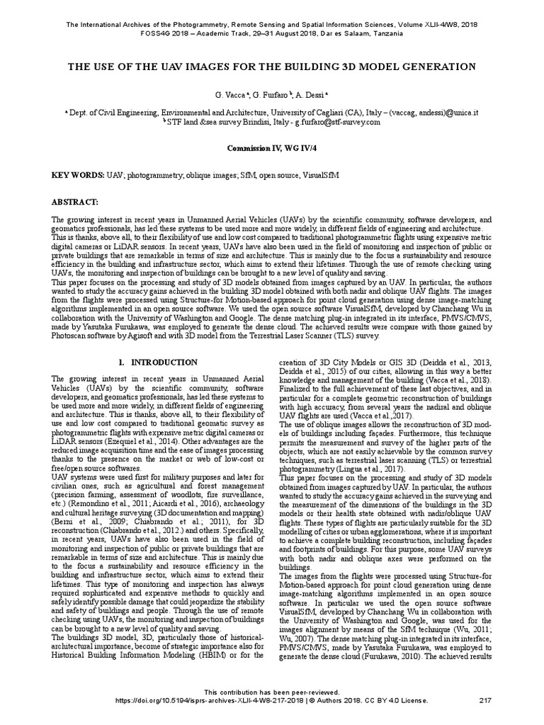 The Use of The Uav Images For The Building 3D Model Generation | PDF ...
