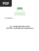 T6. Course Specification (MGT506 - Leadership and Communication)