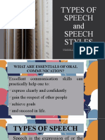 Types of Speech and Speech Style