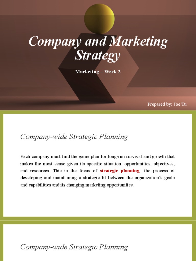Week 2 - Company and Marketing Strategy | PDF | Market Segmentation ...