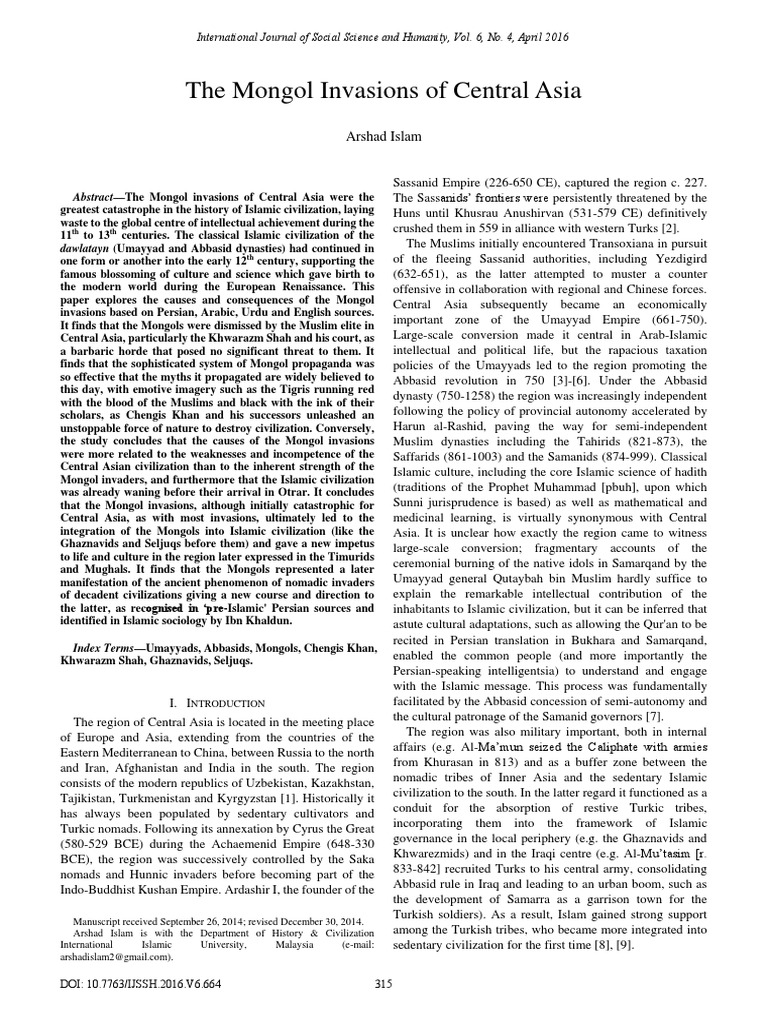 Causes and Impact of Mongol Invasions | PDF | Genghis Khan | Mongol Empire