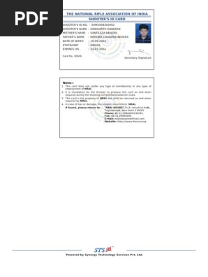 Shooter Id Card