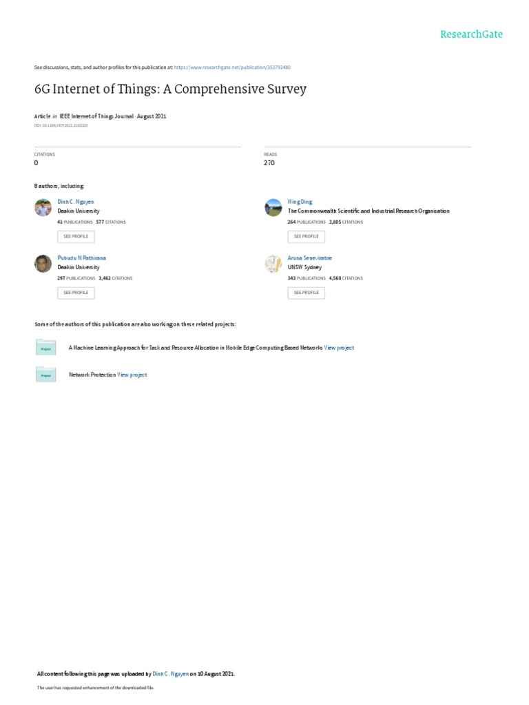 6G Internet of Things A Comprehensive Survey | PDF | Internet Of Things ...