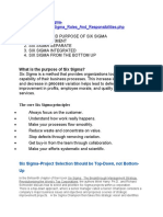 Structure and Purpose of Six Sigma