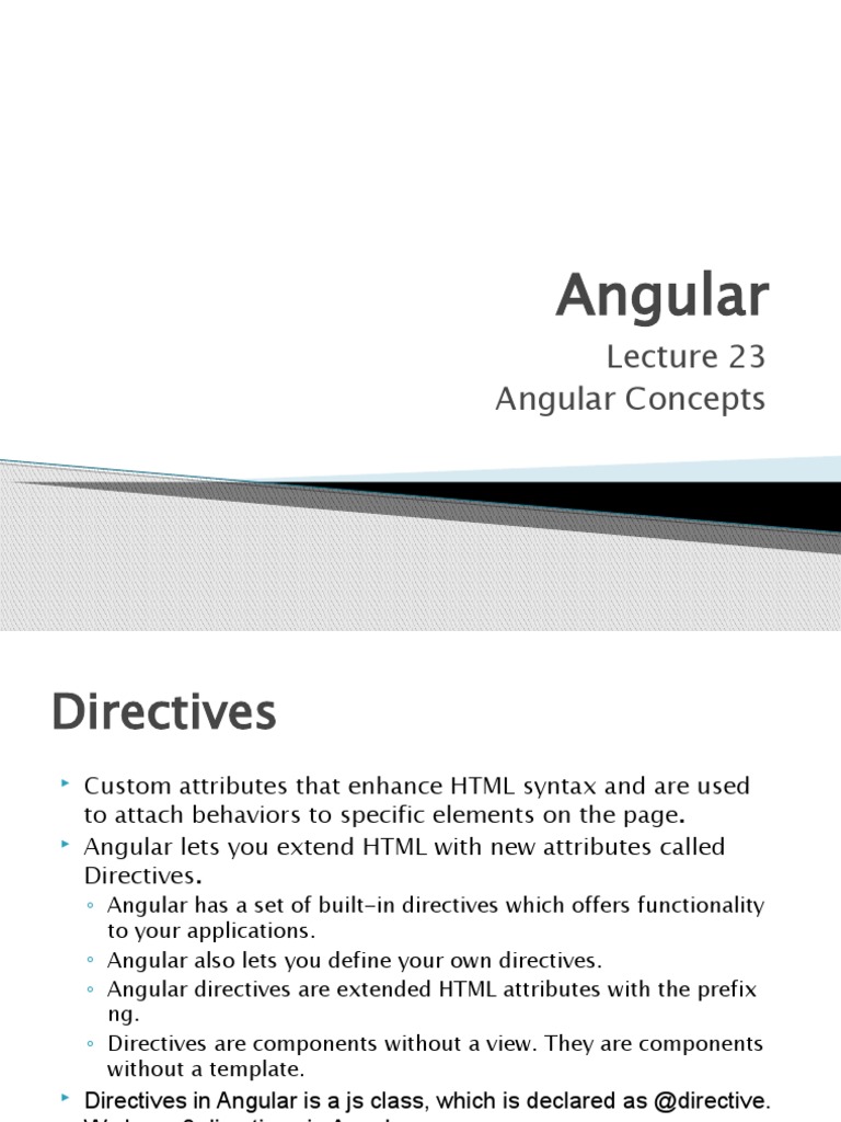 Lecture 23 Angular - Directives - Templates | PDF | Software ...