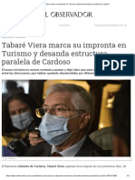 Tabaré Viera Marca Su Impronta en Turismo y Desanda Estructura Paralela de Cardoso