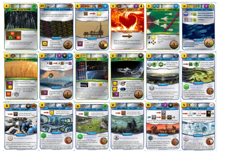 Cards Terraforming Mars 4 | PDF