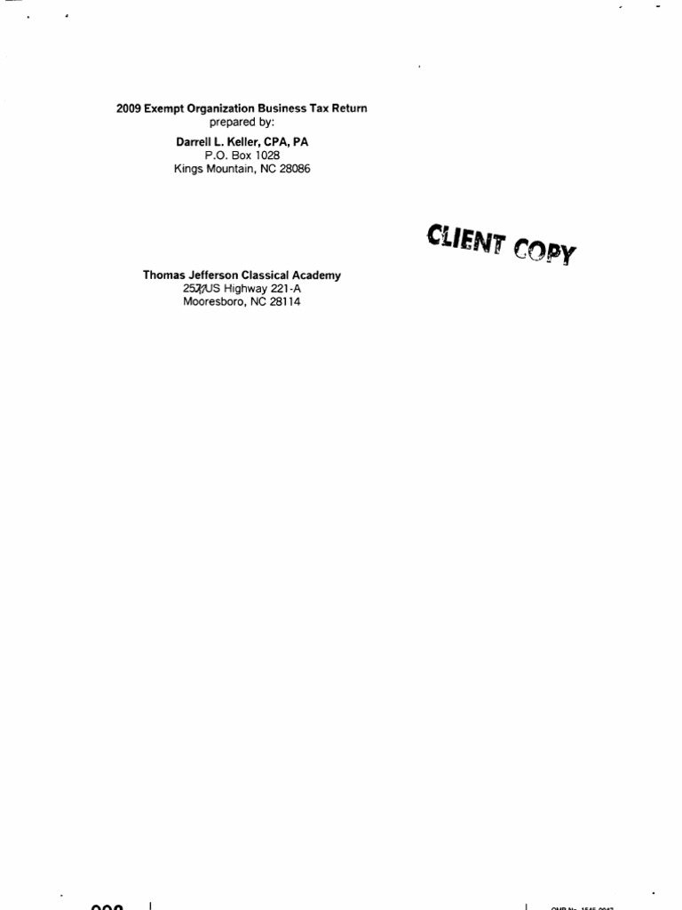 2009 Form 990 Tjca-Cfa Fy2010 | PDF