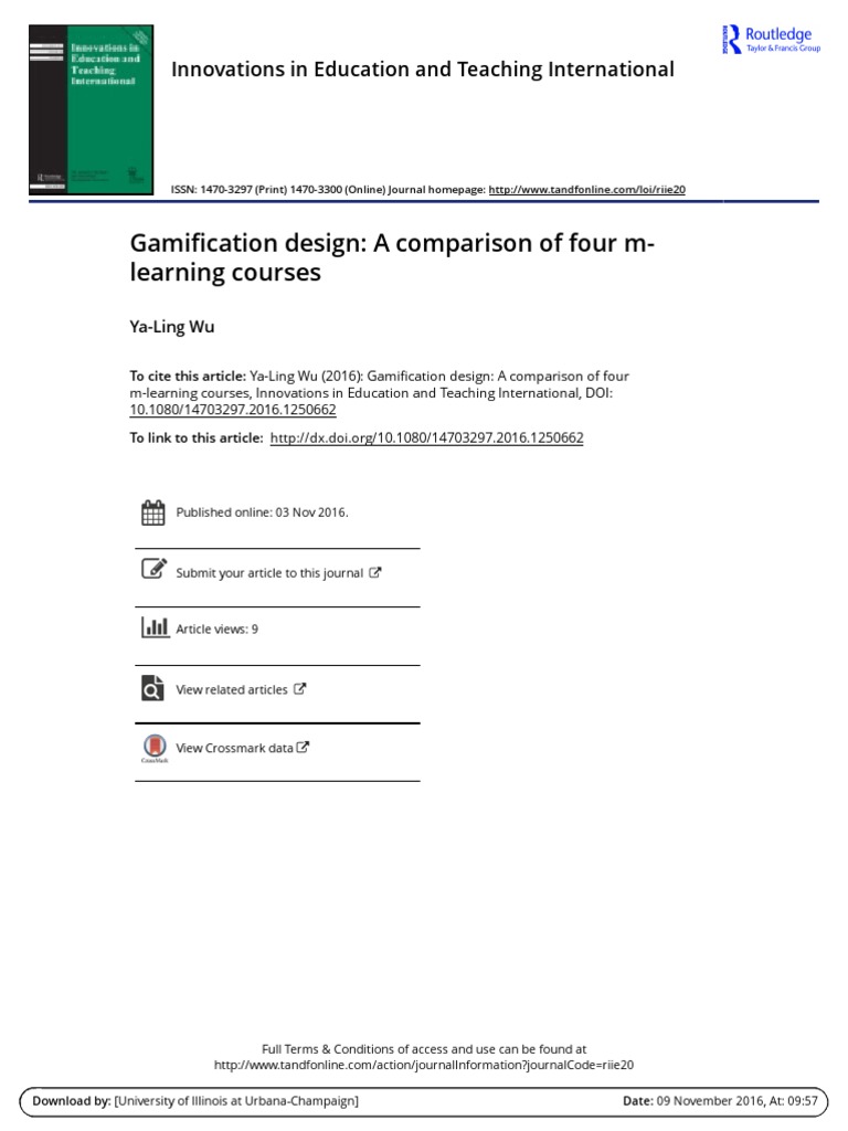 Gamification Design: A Comparison of Four M-Learning Courses | PDF ...
