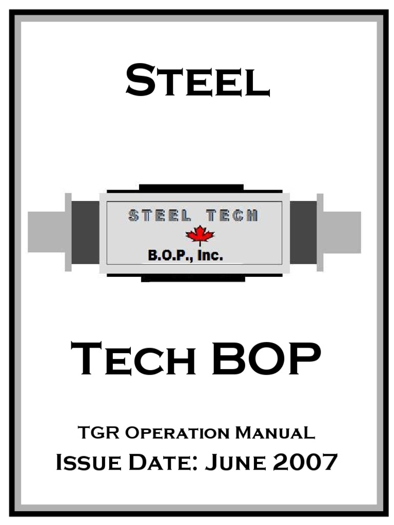 TGR Gate Ram BOP Operation Manual | PDF | Mechanical Engineering ...