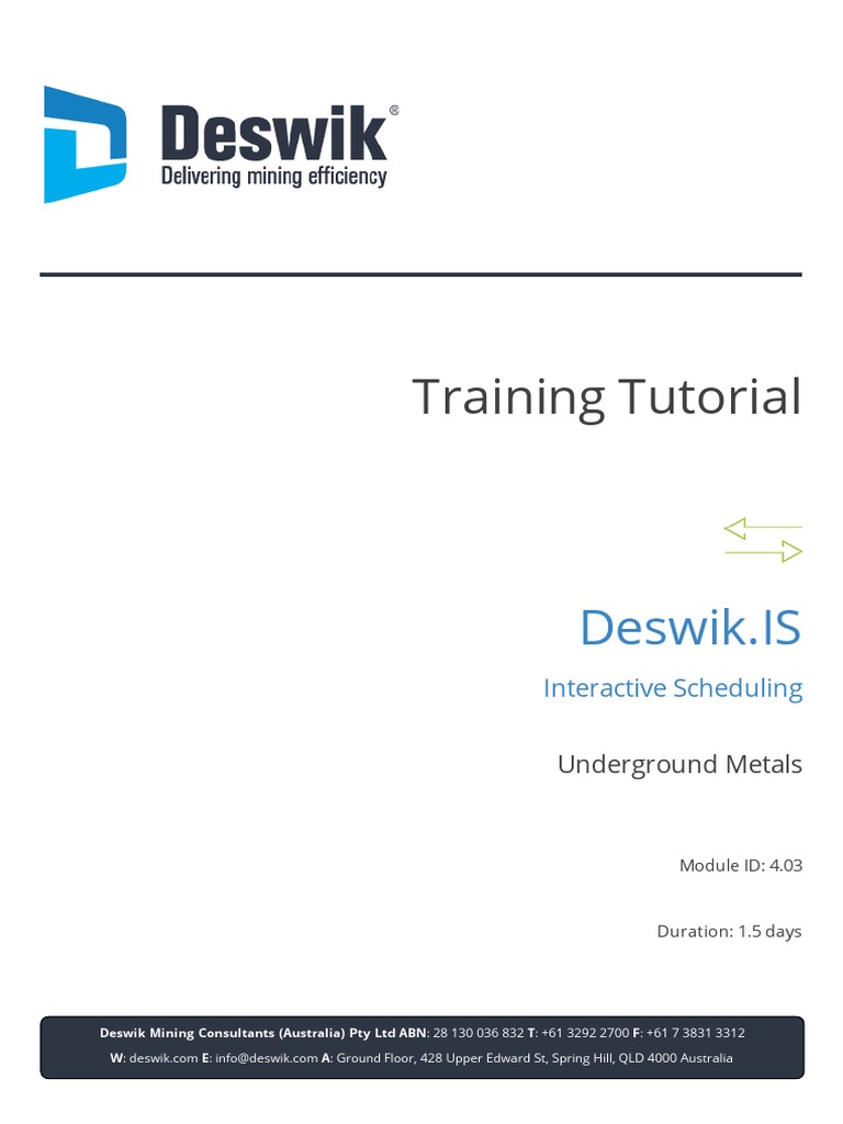4.03 Deswik - Is UGM Tutorial v4.1 | PDF | Computer Aided Design ...