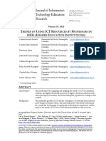 Trends in Using Ict Resources by Professors in Heis Higher Education InstitutionsJournal of Information Technology Education Research