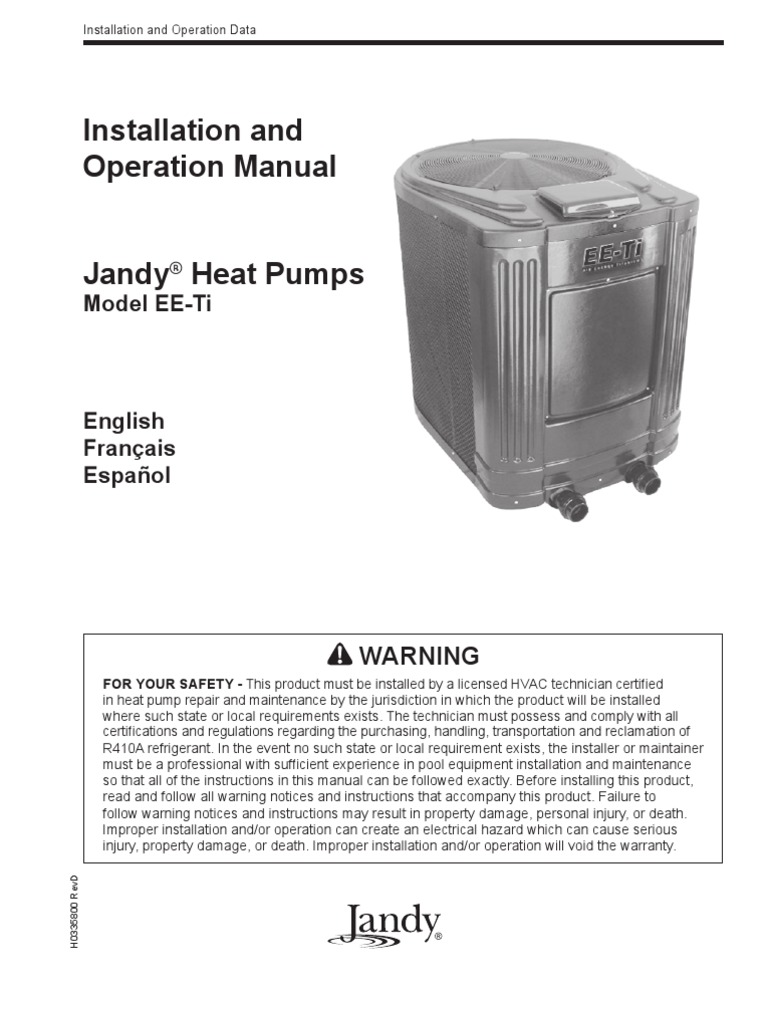 Bomba de Calor Jandy Heat Pump Swimming Pool