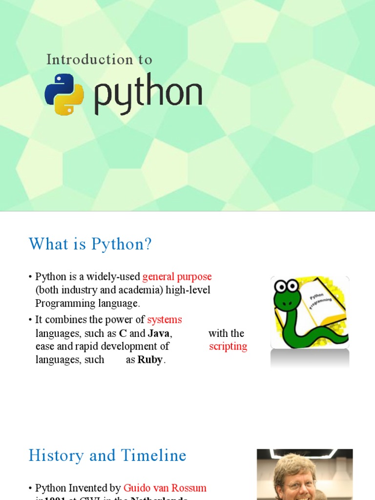 Introduction To Python | PDF