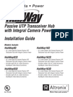 Passive UTP Transceiver Hub With Integral Camera Power Installation Guide